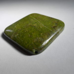 Green Moss Agate square pendant cabochon with hole